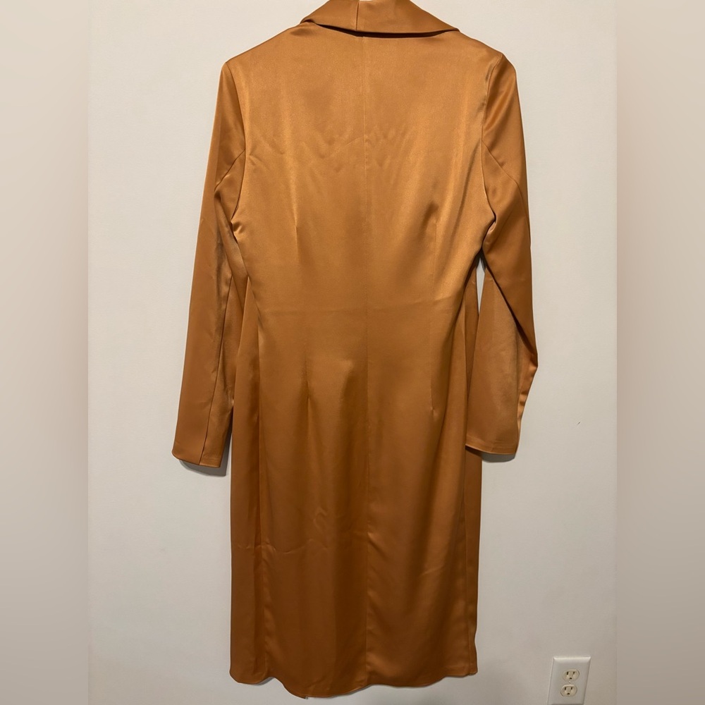 Genese London Satin-Like Rust Blazer Dress Size 12 - Picture 11 of 12
